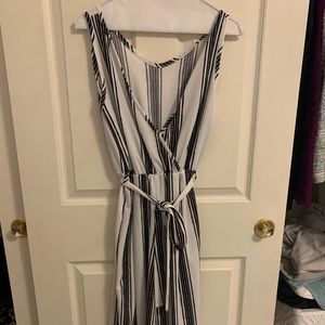 vintage striped crop jumpsuit